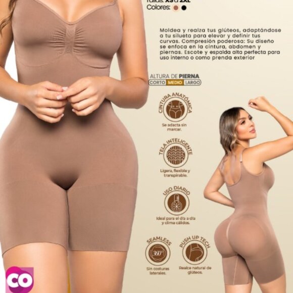100% Colombian Shaper Bodysuit Girdle & Thong Size Medium Brand New w/ Tags! - Picture 6 of 17
